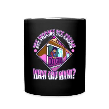 Big worms ice cream truck - Tasse einfarbig - Schwarz - Vorne