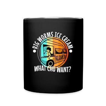 Big worms ice cream truck - Tasse einfarbig - Schwarz - Vorne