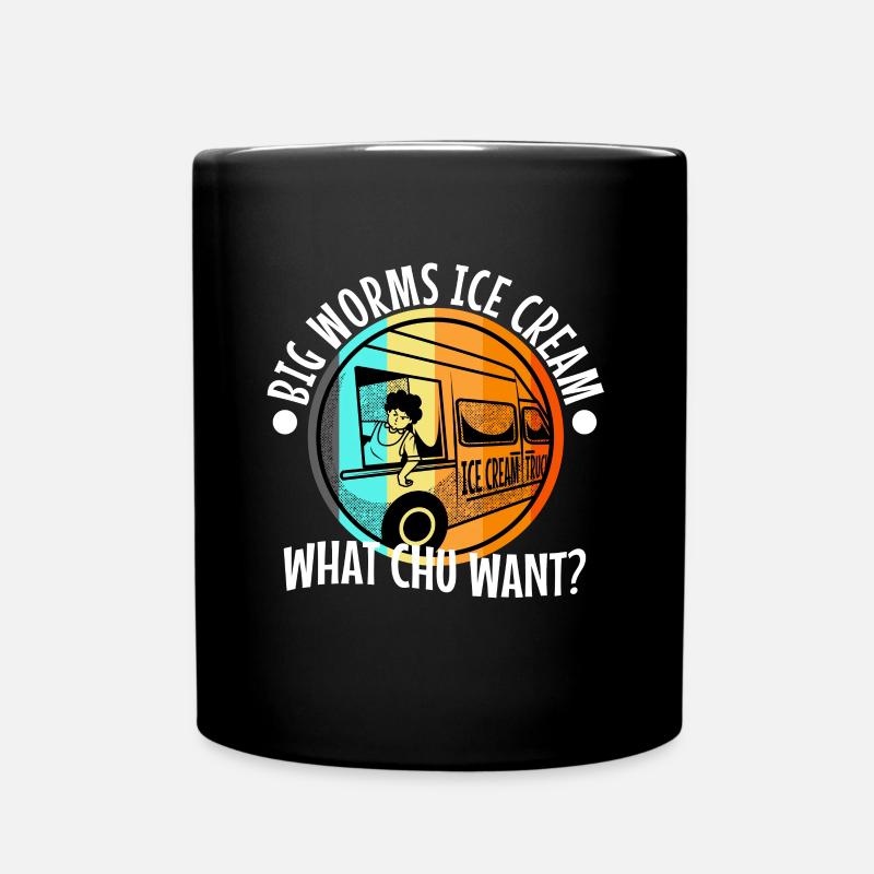 Big worms ice cream truck - Tasse einfarbig - Schwarz
