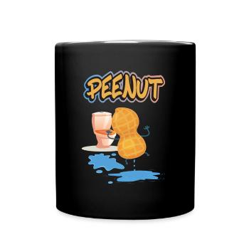 Peenut, funny peeing peanut - Full Colour Mug - black - Front