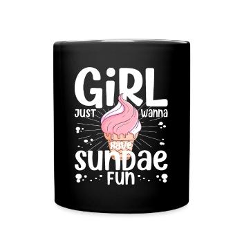Fille veut juste avoir Sundae Fun Ice Cream Lover - Mug uni - noir - Devant