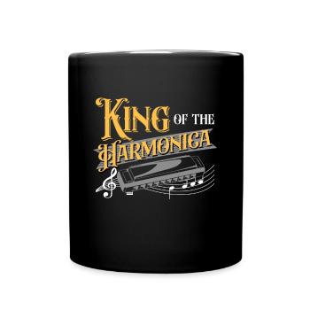 King Of The Harmonica Player Harmonicist Gift Idea - Full Colour Mug - black - Front