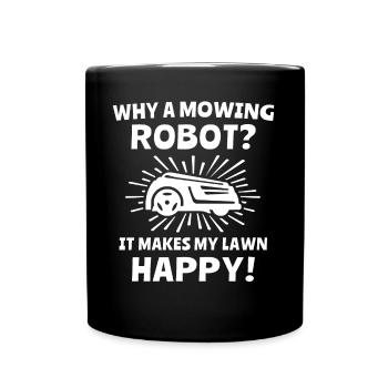 Tondeuse robot - Mug uni - noir - Devant