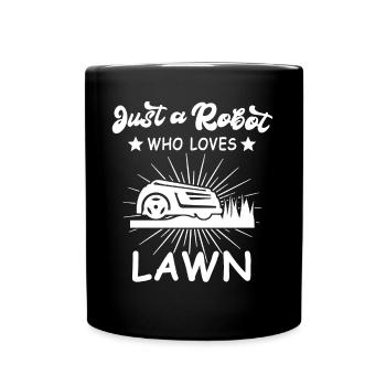 Tondeuse robot - Mug uni - noir - Devant