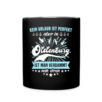 Oldenburg Sprüche Oldenburger Spruch - Tasse einfarbig - Schwarz - Vorne