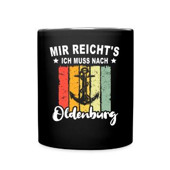 Oldenburg Sprüche Oldenburger Spruch - Tasse einfarbig - Schwarz - Vorne