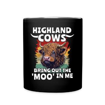 Highland Cattle Girl Cattle Cow - Mug uni - noir - Devant