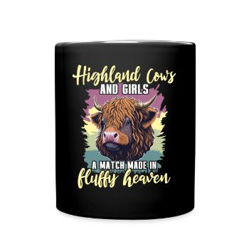 Highland Cattle Girl Cattle Cow - Mug uni - noir - Devant
