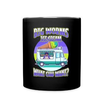 Big worms ice cream truck - Tasse einfarbig - Schwarz - Vorne