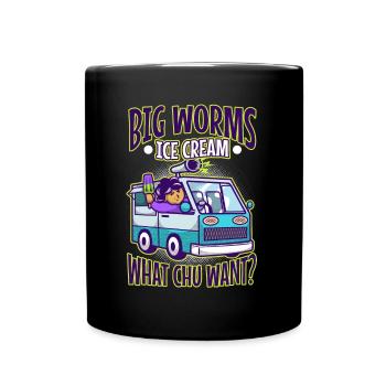 Big worms ice cream truck - Tasse einfarbig - Schwarz - Vorne