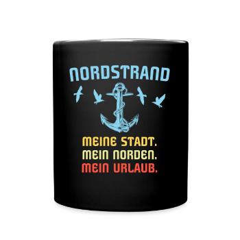 Nordstrand Sprüche Nordstrander Spruch - Tasse einfarbig - Schwarz - Vorne