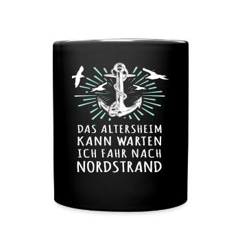 Nordstrand Sprüche Nordstrander - Tasse einfarbig - Schwarz - Vorne
