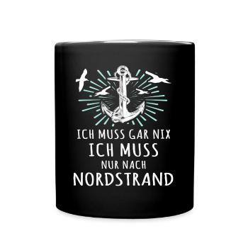 Nordstrand Sprüche Nordstrander Spruch - Tasse einfarbig - Schwarz - Vorne