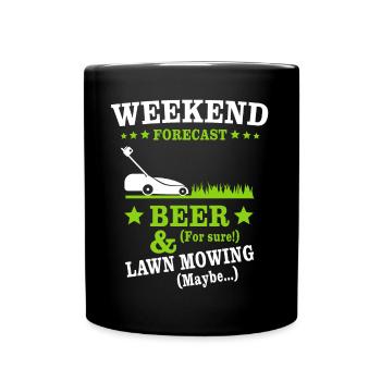 Bière tondre la pelouse - Mug uni - noir - Devant