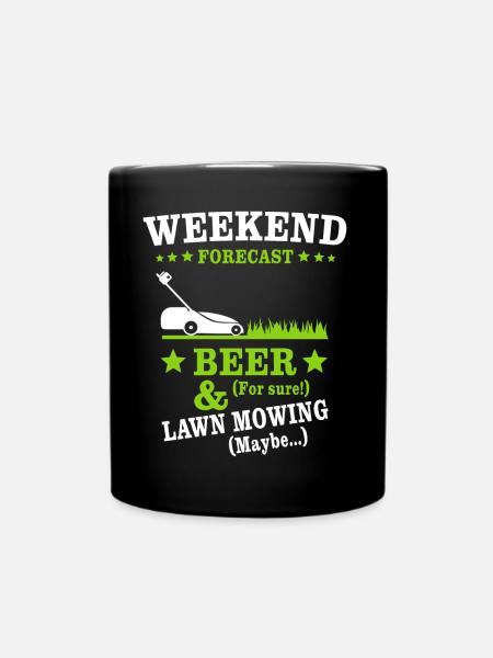 Rasen Mähen Bier - Tasse einfarbig - Schwarz
