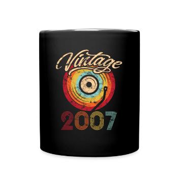 2007 Anniversaire Vinyle Vintage - Mug uni - noir - Devant