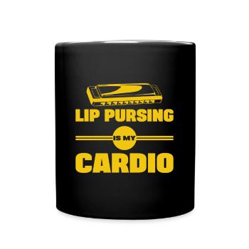 Lip Pursing Is My Cardio Harmonicist Gift Idea - Full Colour Mug - black - Front