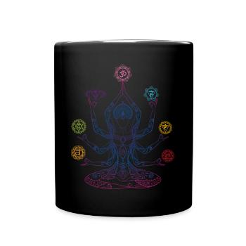 Chakra Mandala Symbole d’énergie Anahata - Mug uni - noir - Devant