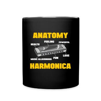 Harpiste française Anatomie Harmoniciste - Mug uni - noir - Devant