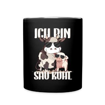 Ich Bin Sau Kuhl Kuh Landwirt Landwirtschaft Bauer - Tasse einfarbig - Schwarz - Vorne