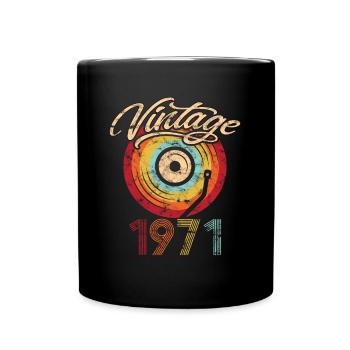 1971 Anniversaire Vinyle Vintage - Mug uni - noir - Devant