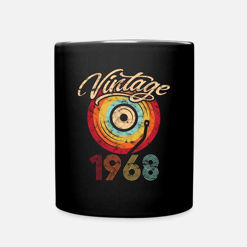 1968 Geburtstag Vinyl Vintage - Tasse einfarbig - Schwarz