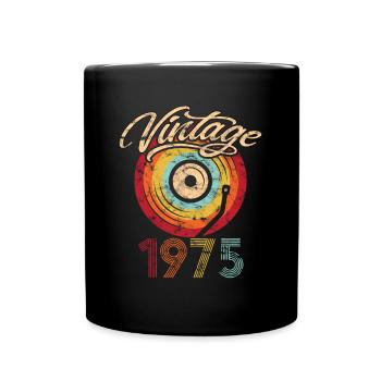 1975 Anniversaire Vinyle Vintage - Mug uni - noir - Devant