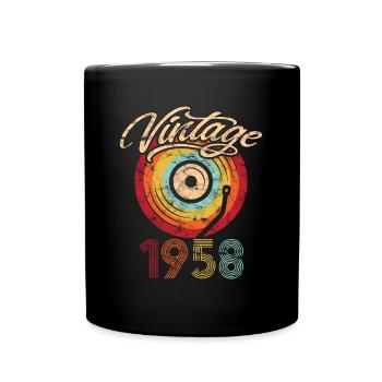 1958 Anniversaire Vinyle Vintage - Mug uni - noir - Devant