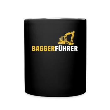 Bagger Ich Liebe Baggerfahrer - Tasse einfarbig - Schwarz - Vorne