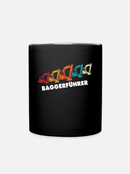 Bagger Ich Liebe Baggerfahrer - Tasse einfarbig - Schwarz