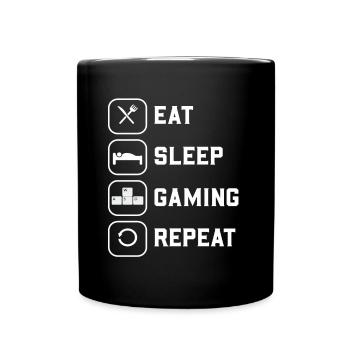 Gaming Design Eat sleep Gaming repeat WASD - Tasse einfarbig - Schwarz - Vorne