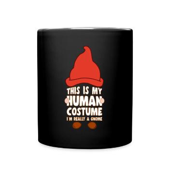 This Is My Human Costume I ́m A Gnome Miniature - Full Colour Mug - black - Front