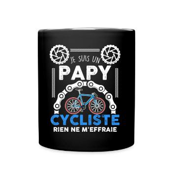 Der tapfere Radfahrer ist mein radelnder Opa Humor - Tasse einfarbig - Schwarz - Vorne