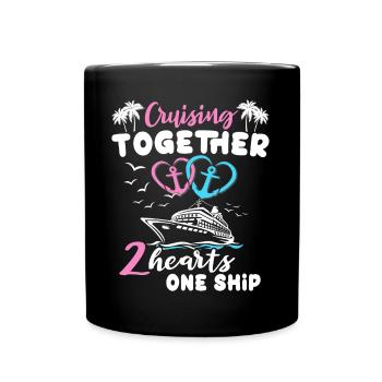 Cruise Couple Sea Voyage Cruise Ship - Full Colour Mug - black - Front