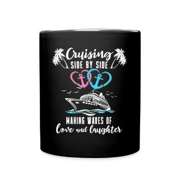 Cruise Couple Sea Voyage Cruise Ship - Full Colour Mug - black - Front