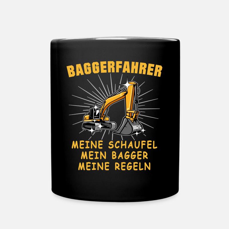 Bagger Baggerfahrer Baggern - Tasse einfarbig - Schwarz