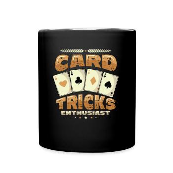 Card Tricks, Enthusiast, Magic Tricks, Wizard - Full Colour Mug - black - Front