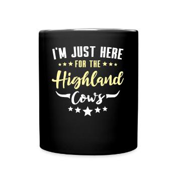 Hochlandrinder Highland Cow - Tasse einfarbig - Schwarz - Vorne