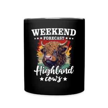 Highland Cattle Weekend Highland Cow - Mug uni - noir - Devant