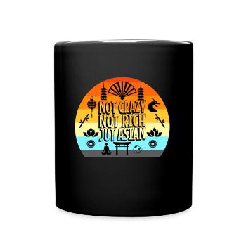 Pas fou Pas riche Juste asiatique - Mug uni - noir - Devant