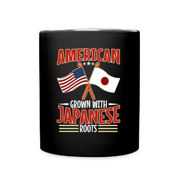 American grown with japanese roots - Tasse einfarbig - Schwarz - Vorne