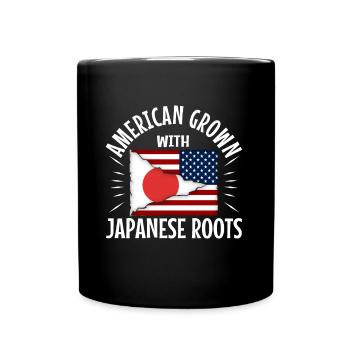 American grown with japanese roots - Tasse einfarbig - Schwarz - Vorne
