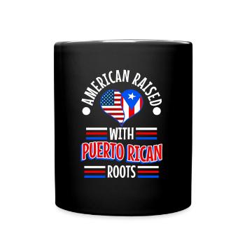 Américain élevé avec des racines portoricaines - Mug uni - noir - Devant