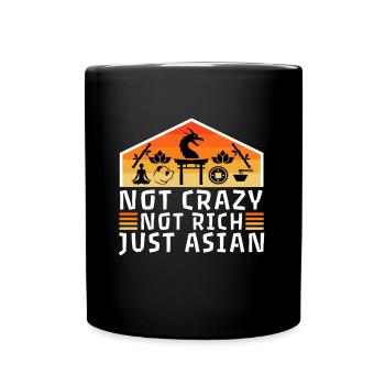 Pas fou Pas riche Juste asiatique - Mug uni - noir - Devant
