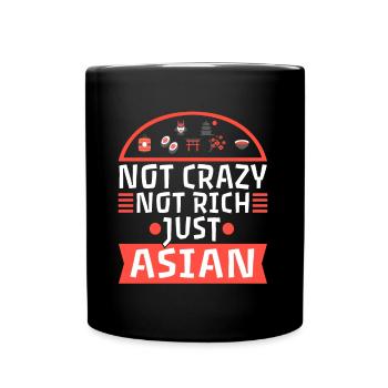 Pas fou Pas riche Juste asiatique - Mug uni - noir - Devant