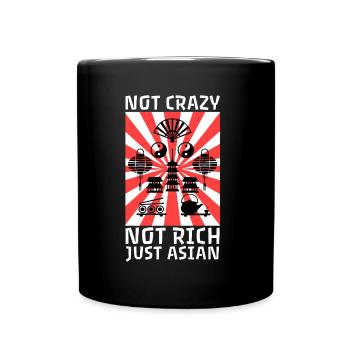 Pas fou Pas riche Juste asiatique - Mug uni - noir - Devant