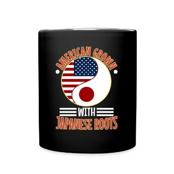 American grown with japanese roots - Tasse einfarbig - Schwarz - Vorne