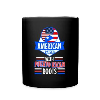 American raised with puerto rican roots - Tasse einfarbig - Schwarz - Vorne