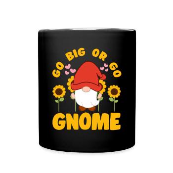 Go Big Or Go Gnomie Yard Garden Gnome Gift Idea - Mug uni - noir - Devant