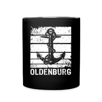 Oldenburg Sprüche Oldenburger - Tasse einfarbig - Schwarz - Vorne